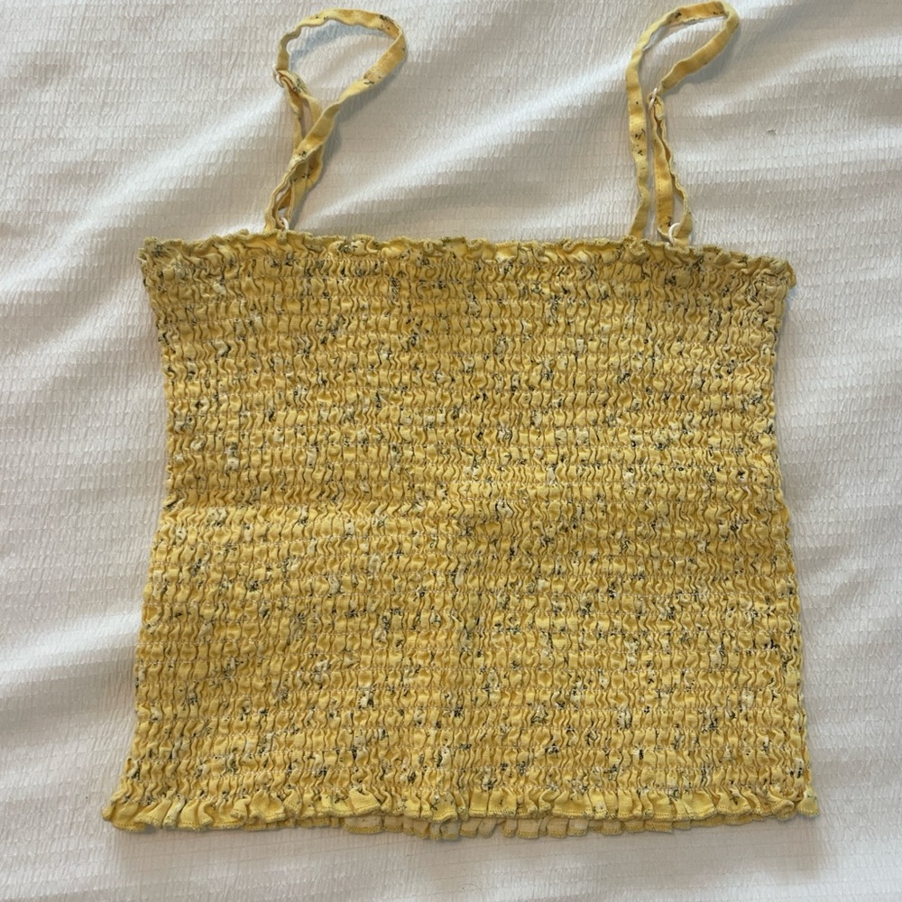 john galt yellow floral tank top